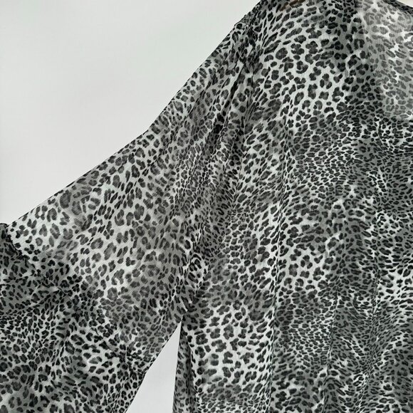 Evolution by JMS Leopard Print Tunic cover up Sheer Women's size 3x plus new - Picture 13 of 13